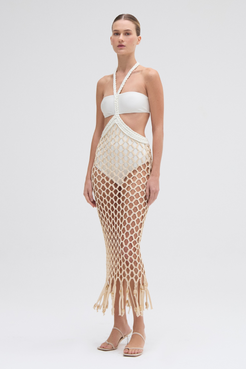 PATBO X CAMILA COELHO BEADED BEACH DRESS