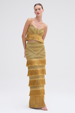 PAMPAS FRINGE MAXI SKIRT