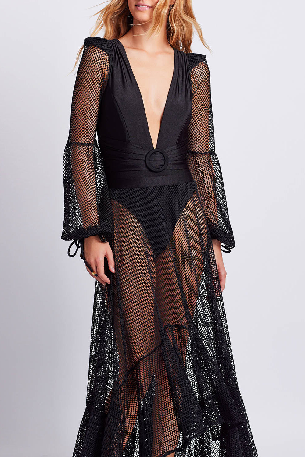 Plunge Netted One Piece