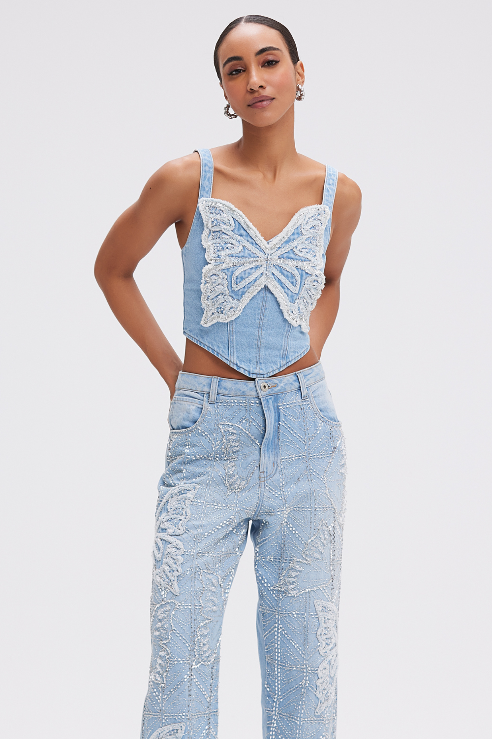 BUTTERFLY DENIM TOP (RUNWAY)