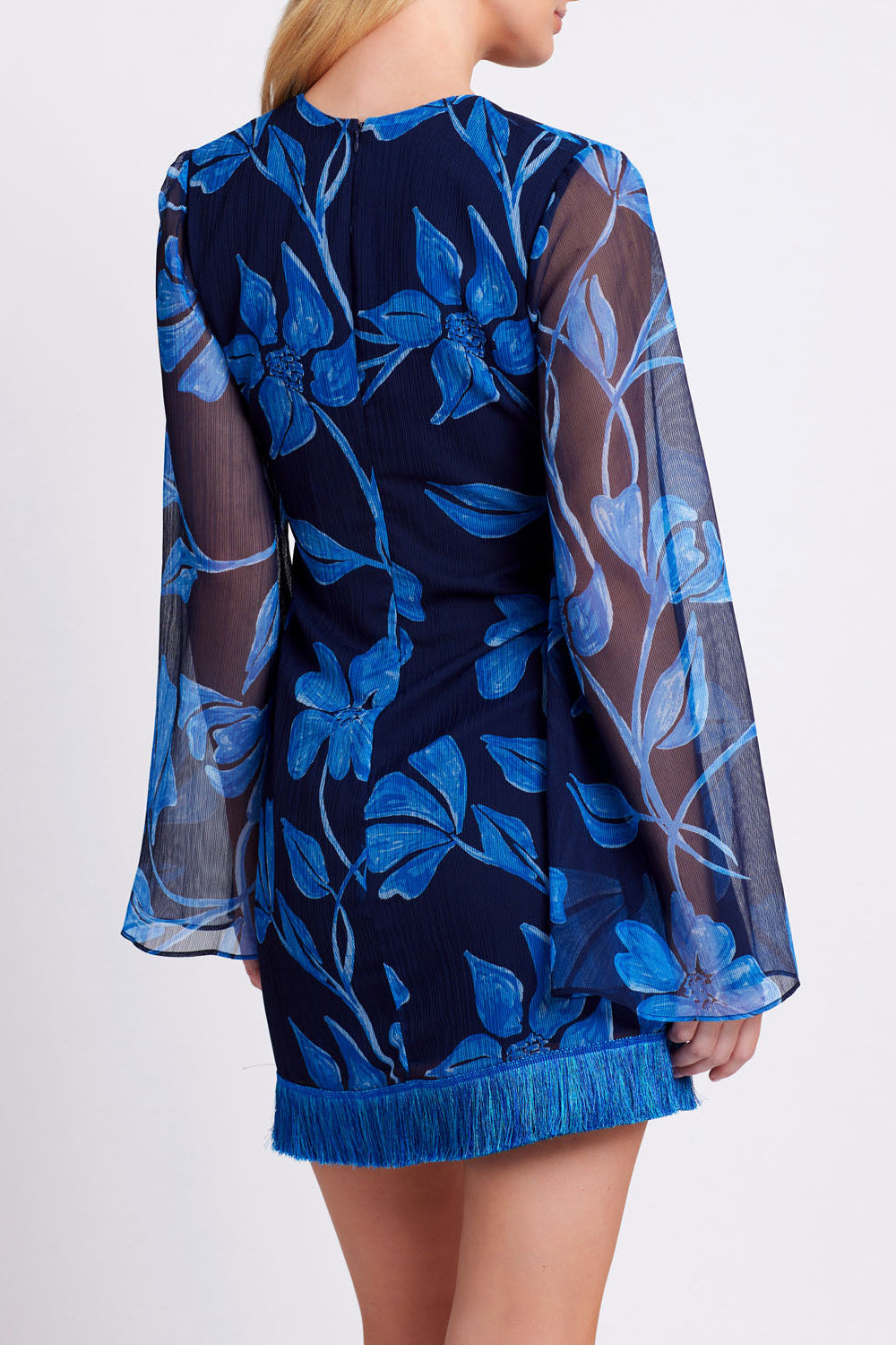 Nightflower Fringe Trim Mini Dress