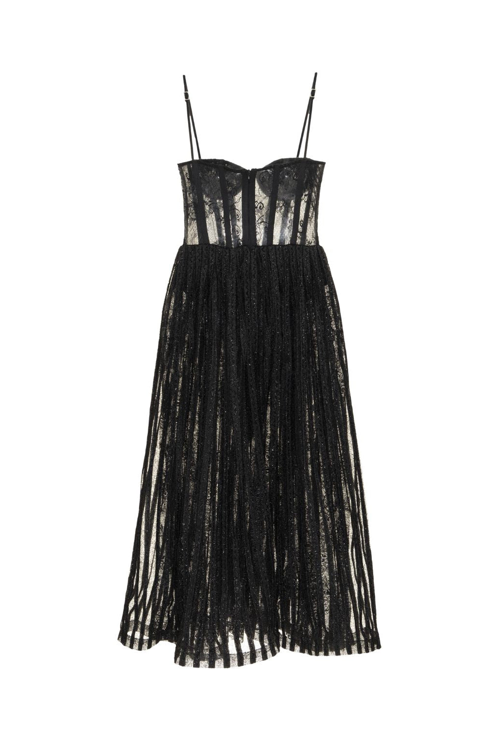 LUREX TULLE BUSTIER MIDI DRESS
