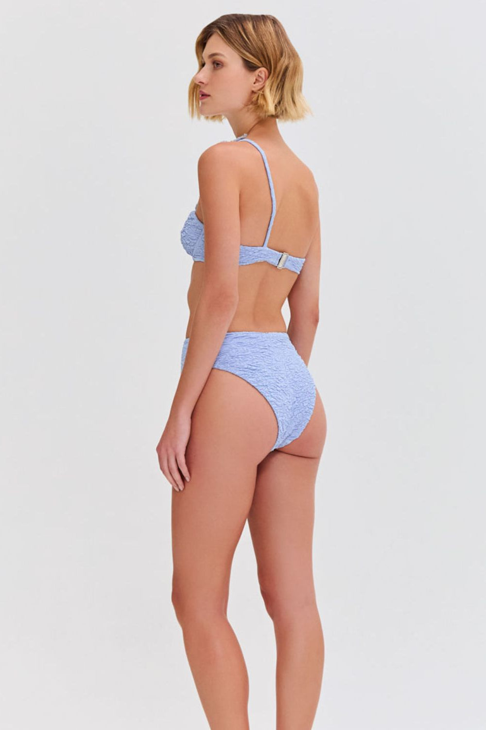 PAPILLON JACQUARD ONE SHOULDER BIKINI TOP