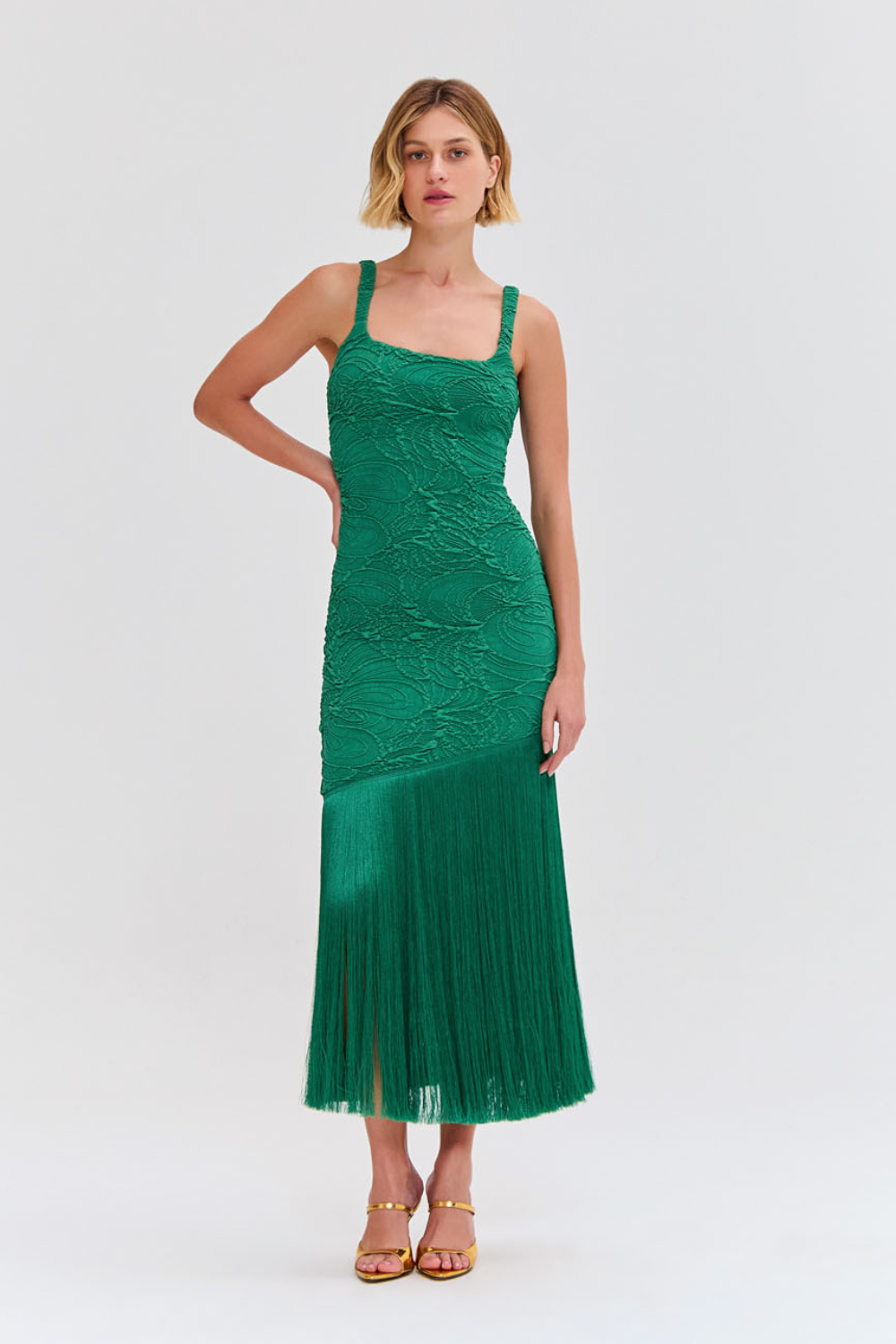 Jacquard Fringe Maxi Dress FINAL SALE