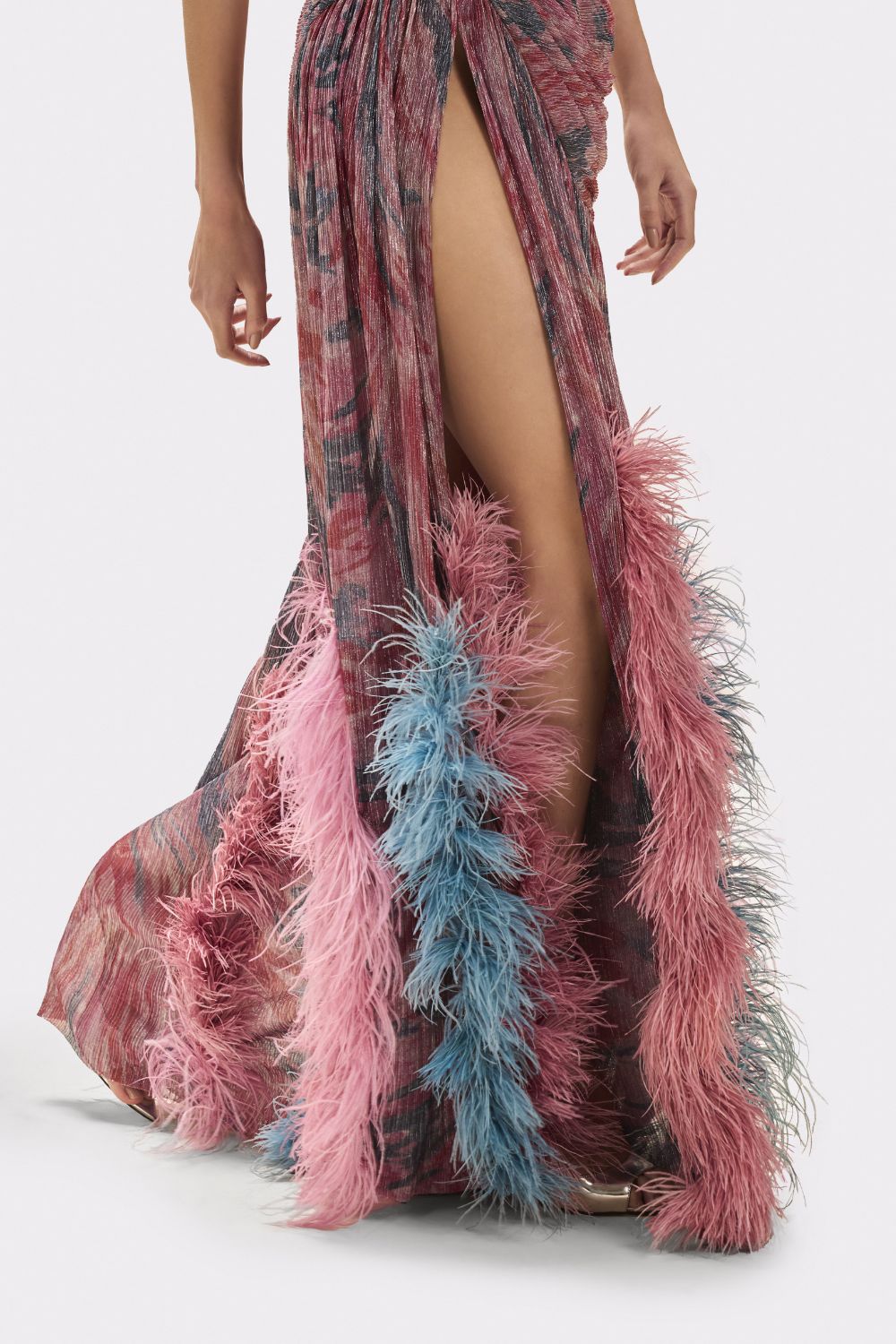 TWIST FEATHER GOWN