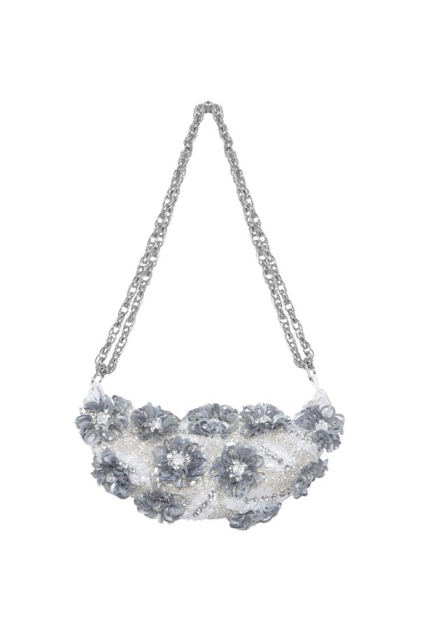 BRUMA COTTON POPLIN BAG EMBROIDERED FLOWERS