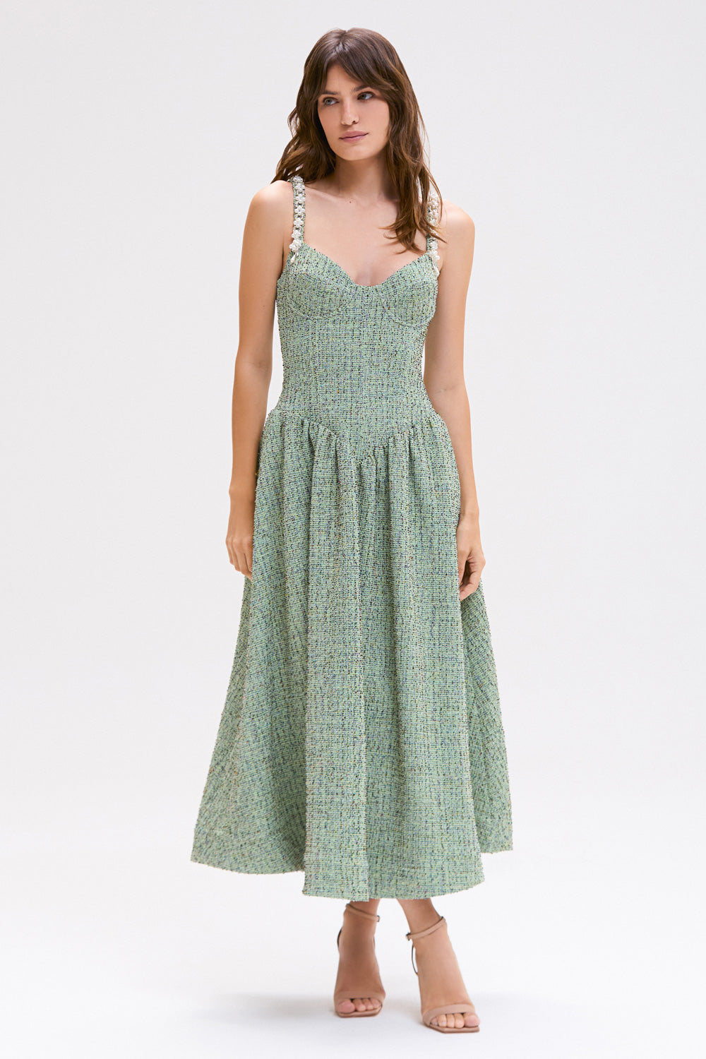 CRYSTAL TWEED MIDI DRESS PatBO CRYSTAL TWEED MIDI DRESS PatBO