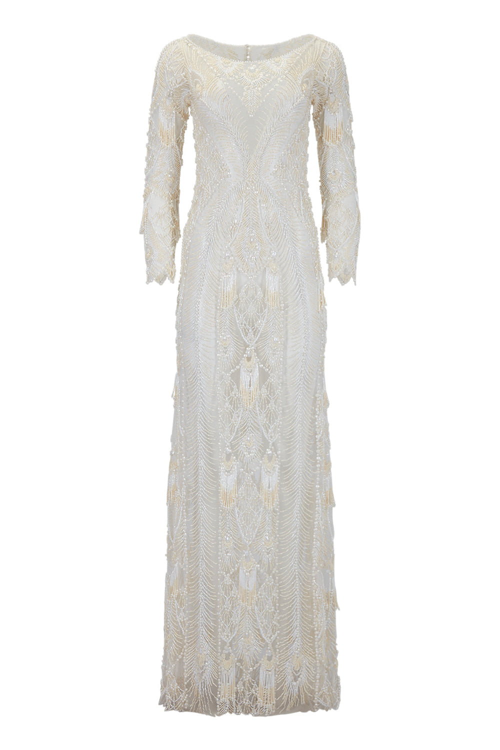 HAND-BEADED ILLUSION TULLE GOWN  (EXCLUSIVE)