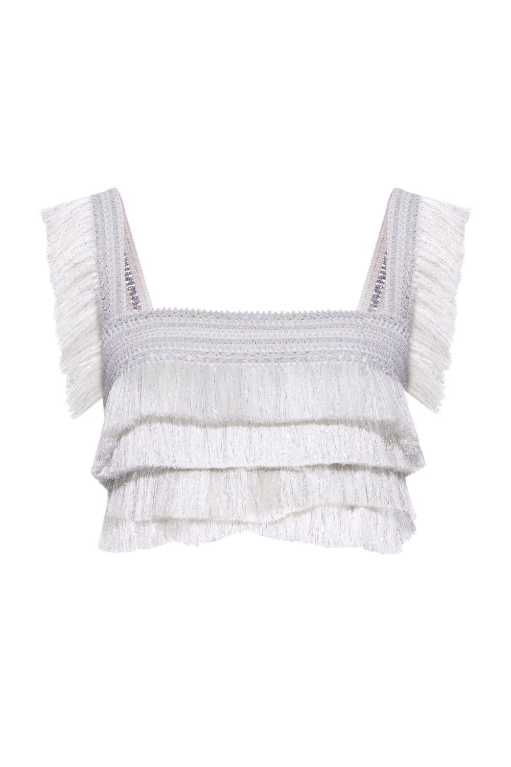 Metallic Fringe Cropped Top