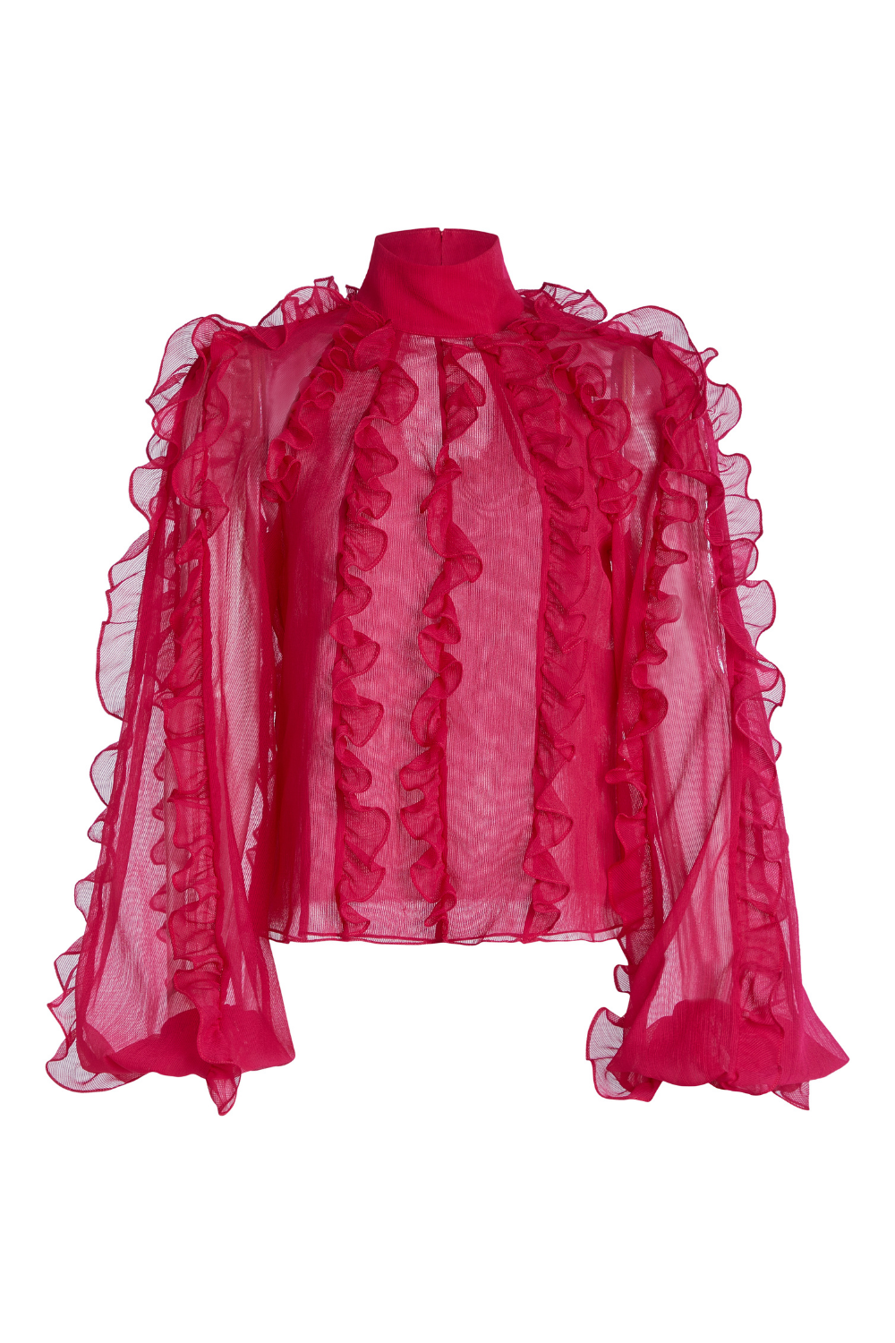 Ruffle High Neck Blouse