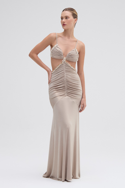 PATBO X CAMILA COELHO DUNE JERSEY CUT OUT DRESS
