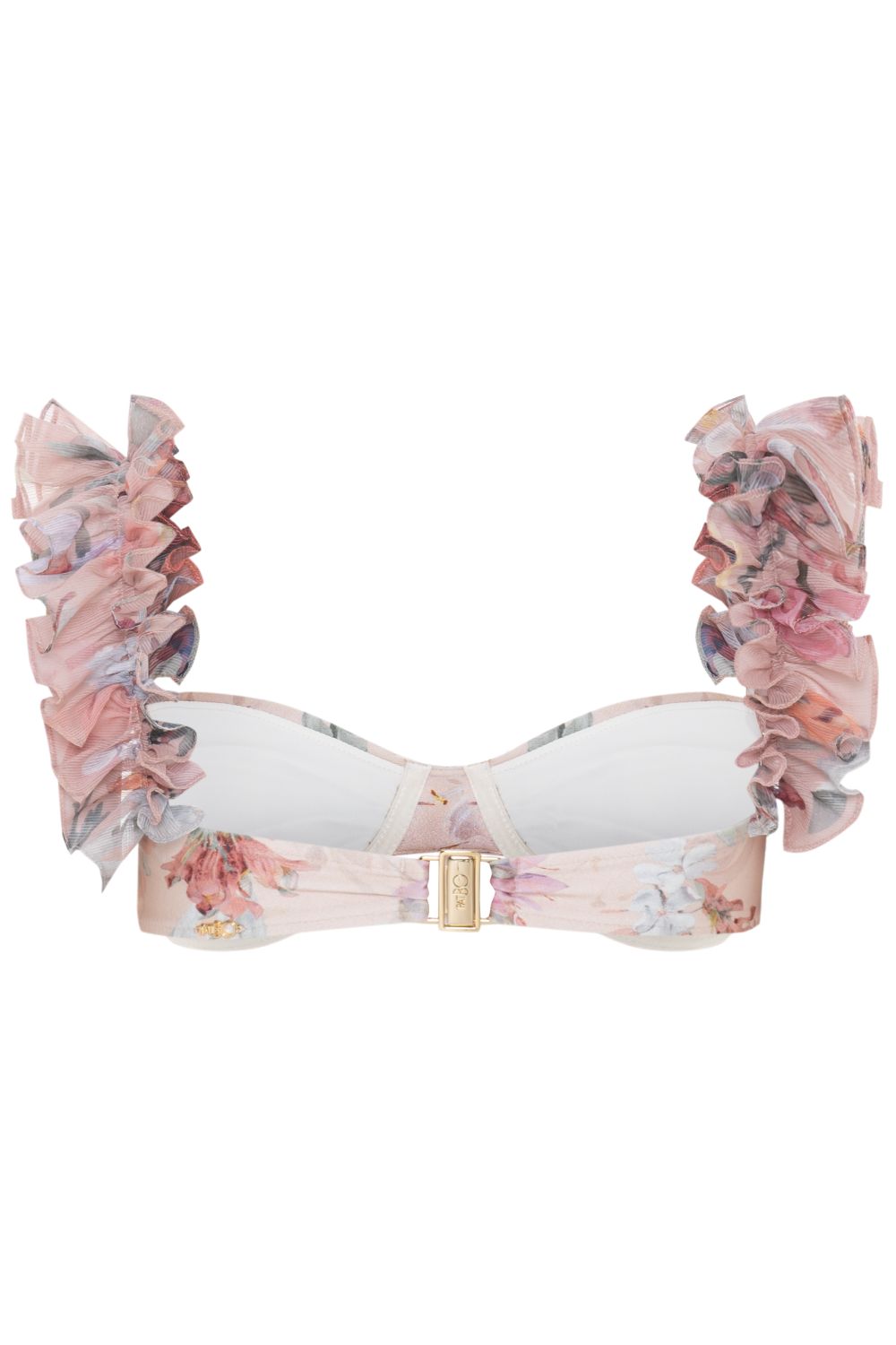 LILY FLOWER FLUTTER SLEEVE BIKINI TOP