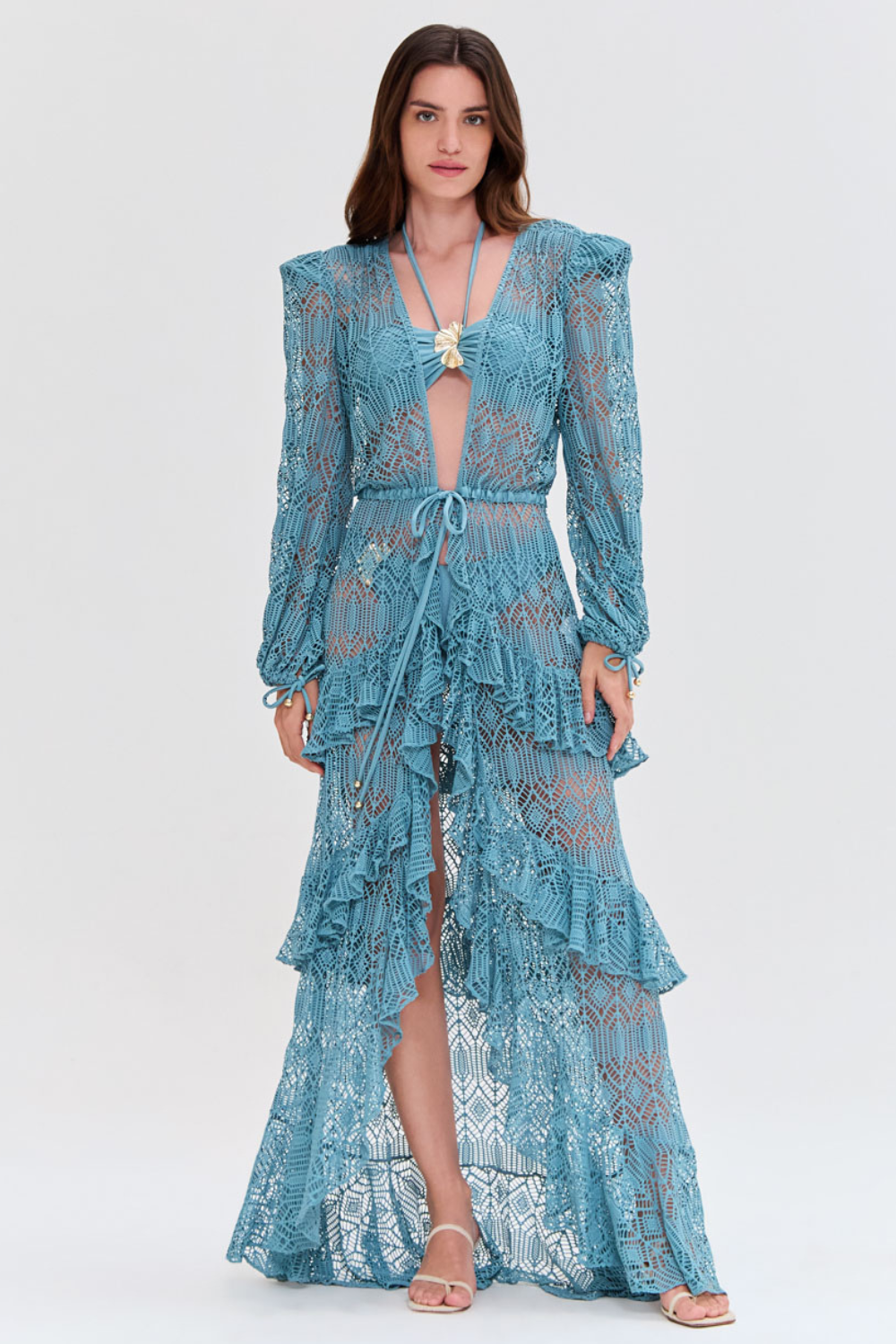 SEASHELL LYCRA ROBE – PatBO - Main Image