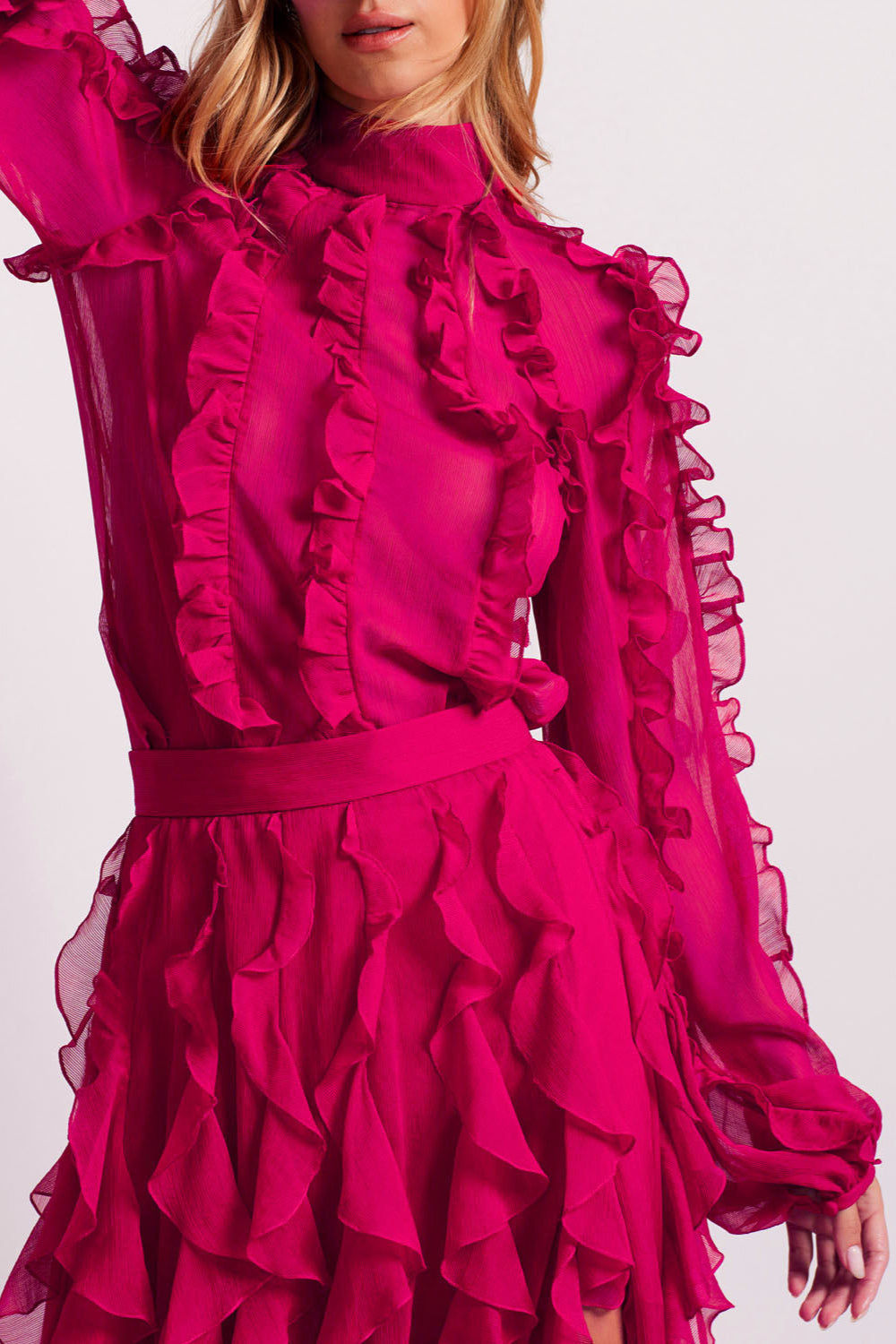 Ruffle High Neck Blouse