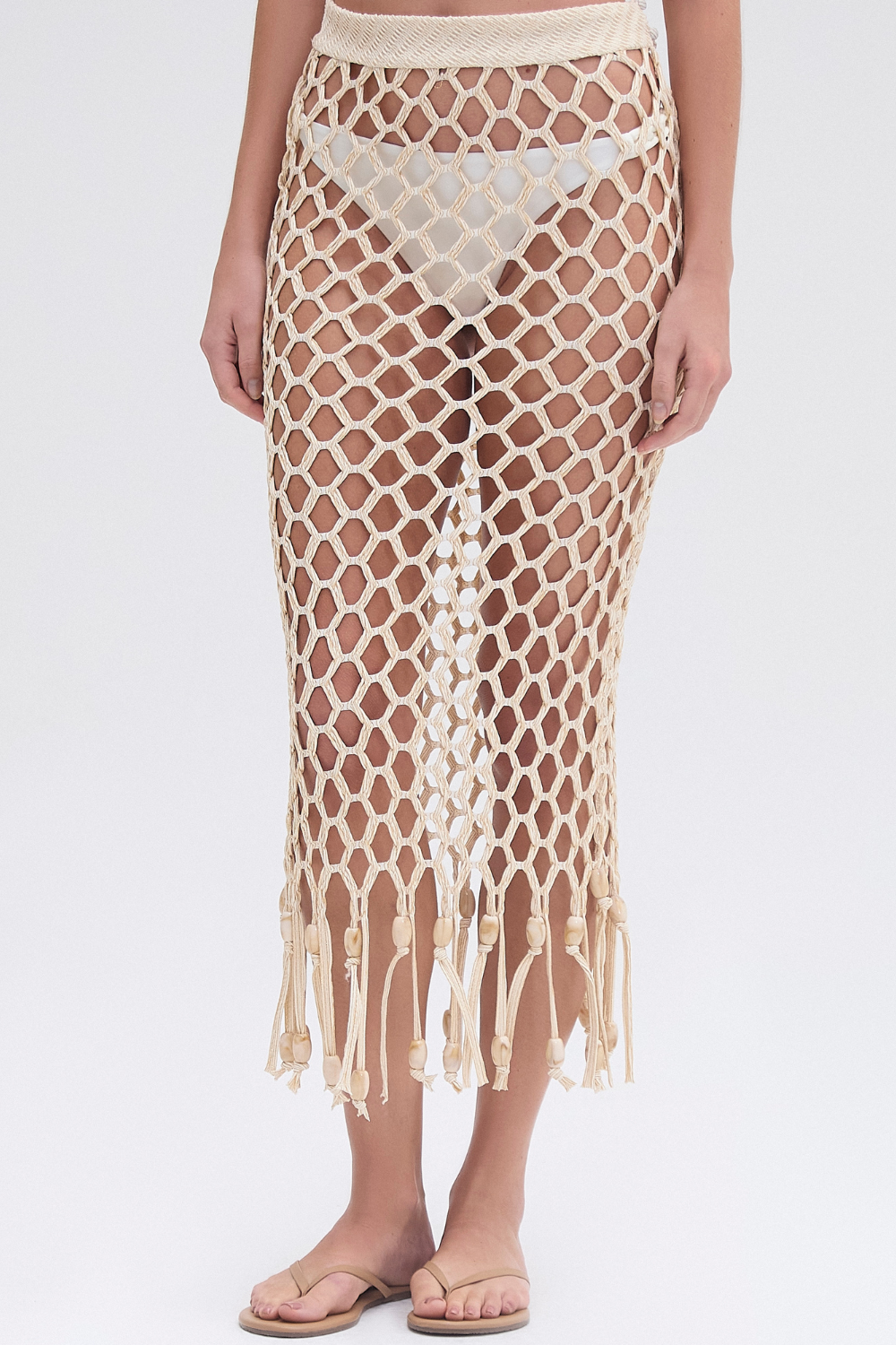 PATBO X CAMILA COELHO BEADED BEACH SKIRT