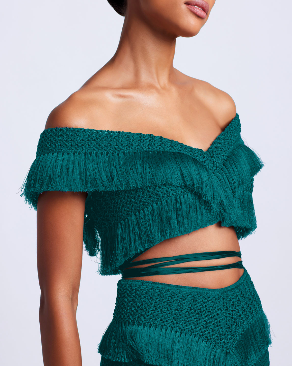 FRINGE TRIM CROPPED TOP