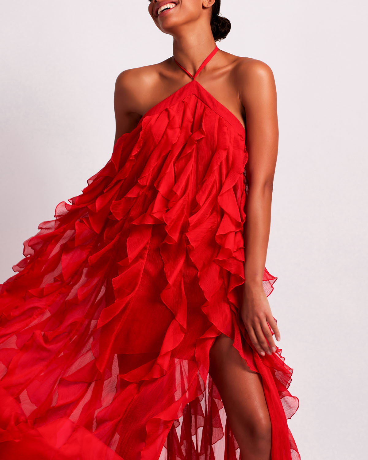 PATLOLLAV Summer Dresses for Women Cute Ruffle Flowy Sling Strap