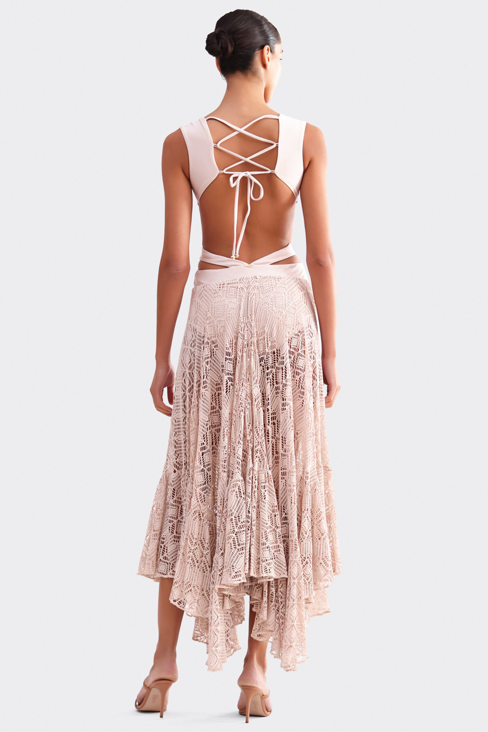 SEASHELL LYCRA PLUNGE BEACH DRESS