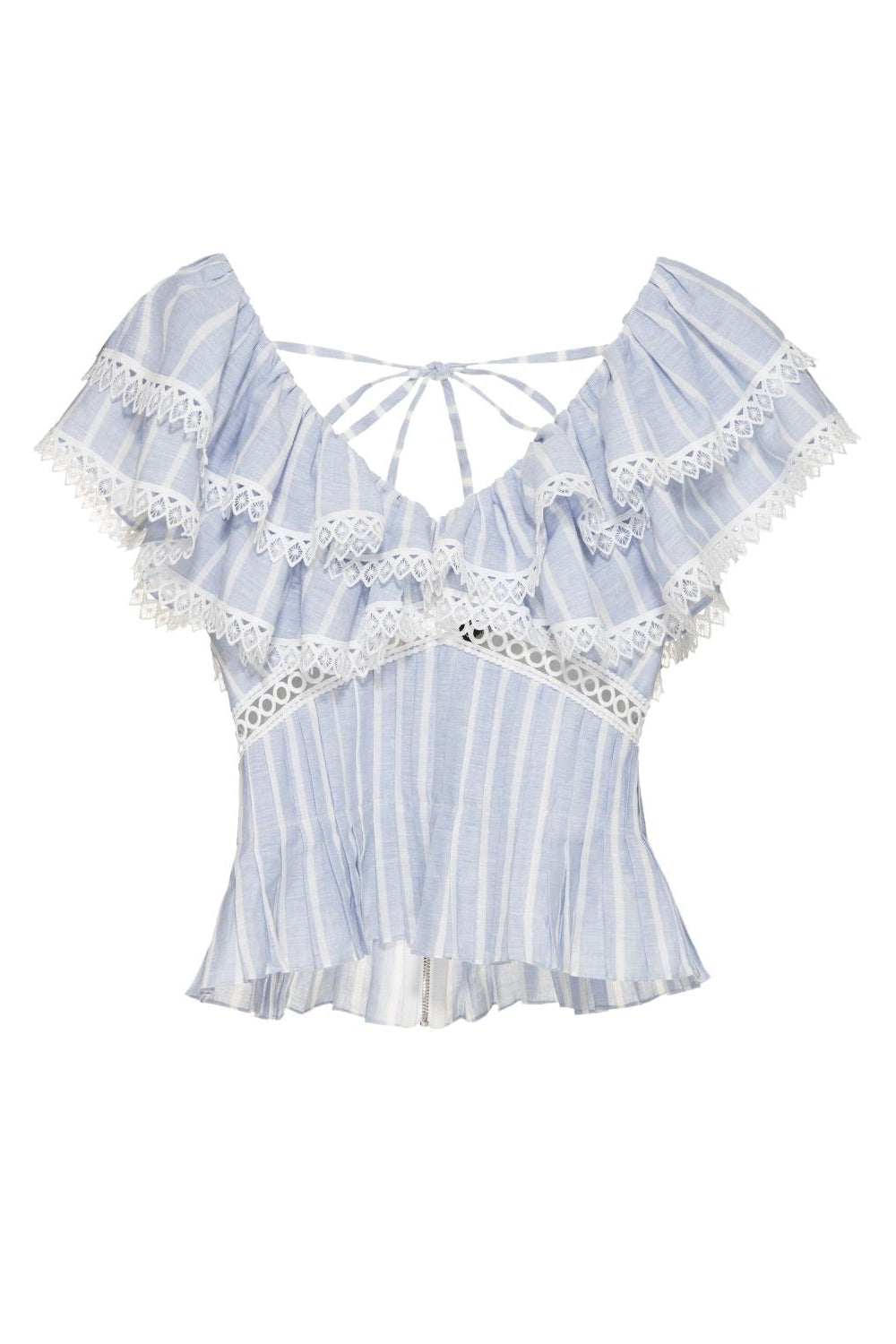 MARINE LINEN PEPLUM TOP