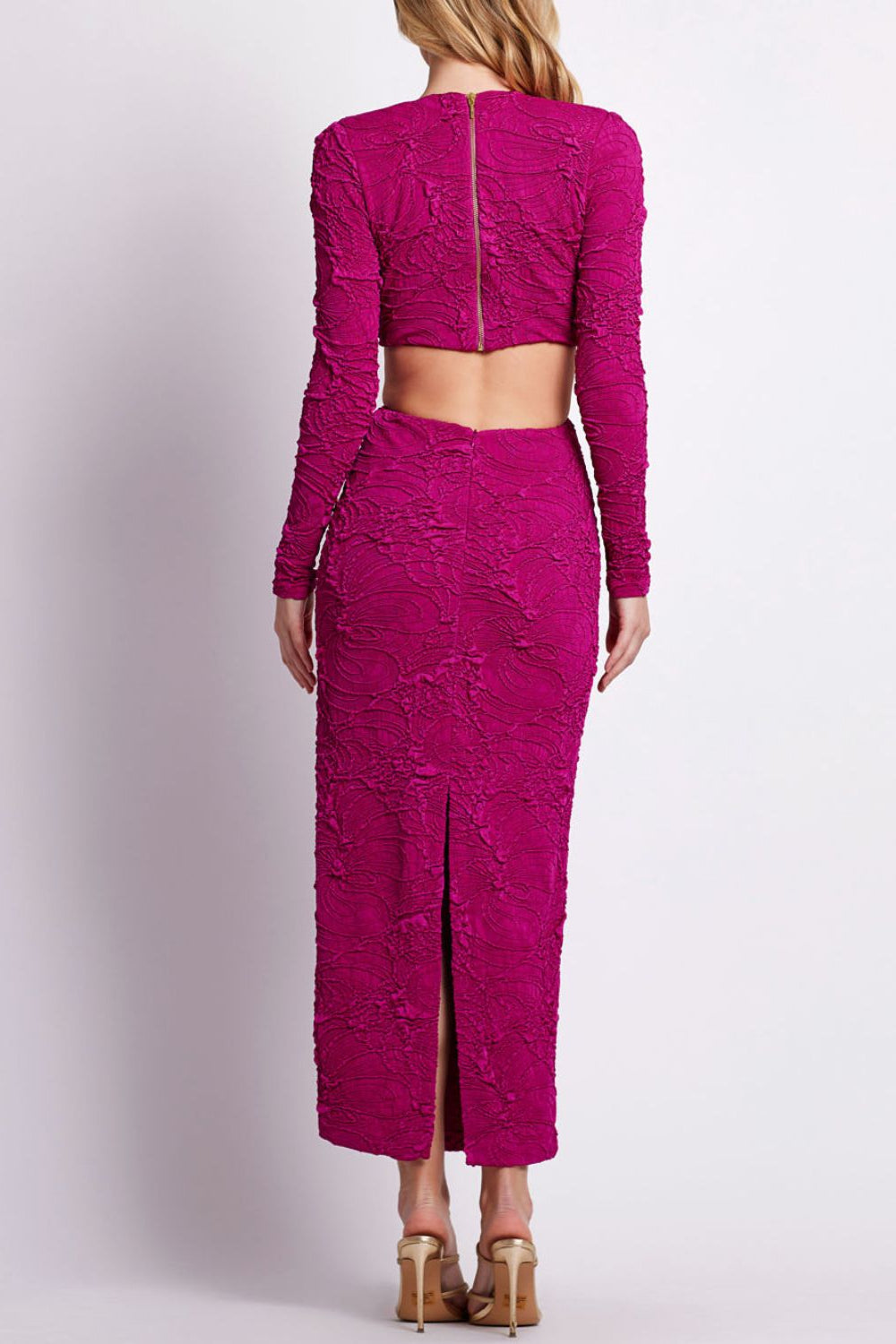 Jacquard Cut-Out Maxi Dress