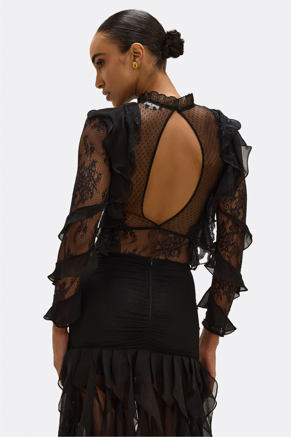 LAILA LACE FLUTTER BODYSUIT