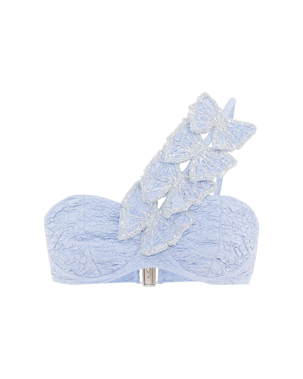 PAPILLON JACQUARD ONE SHOULDER BIKINI TOP