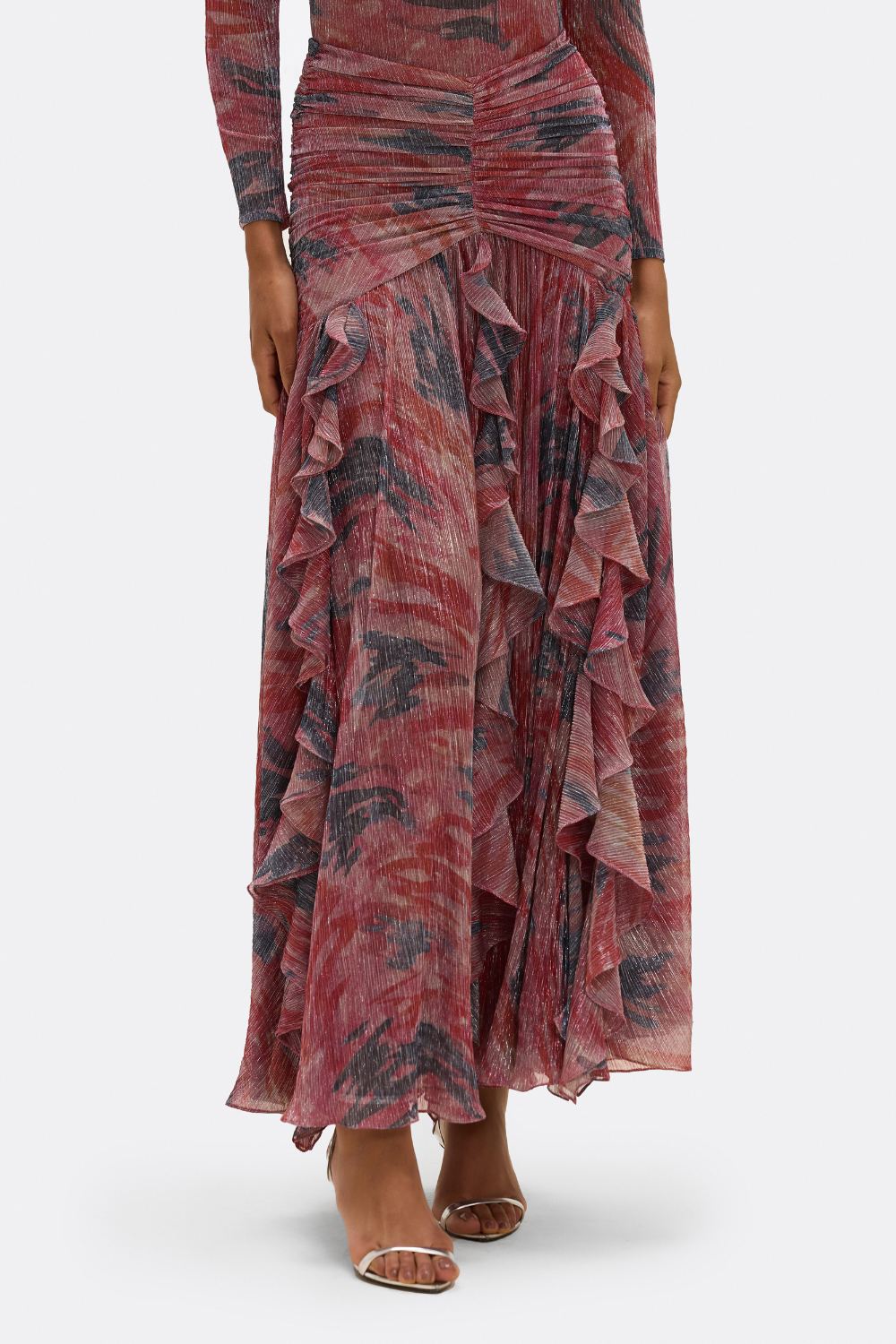 TWIST FLUTTER MAXI SKIRT
