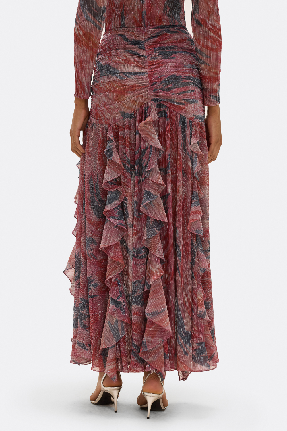 TWIST FLUTTER MAXI SKIRT