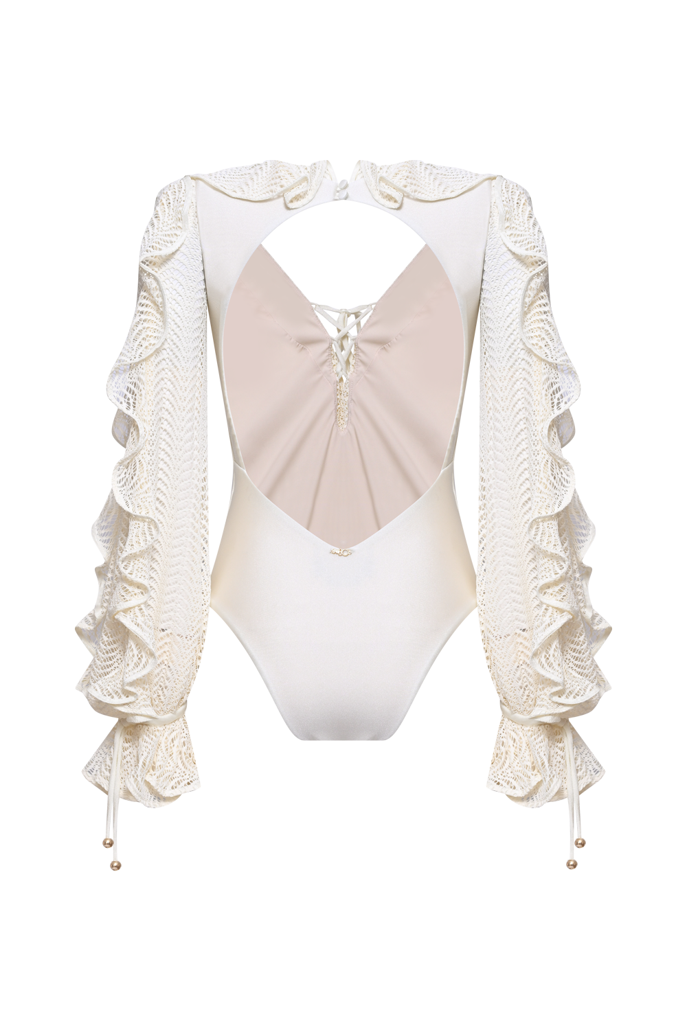 JADE LYCRA PLUNGE MESH BODYSUIT