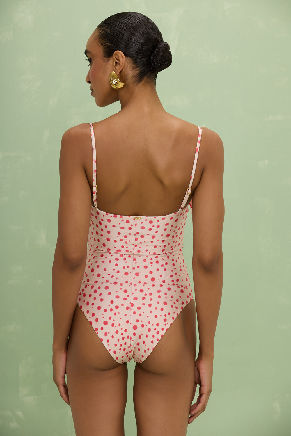PEONY POLKA DOT BIKINI BODYSUIT