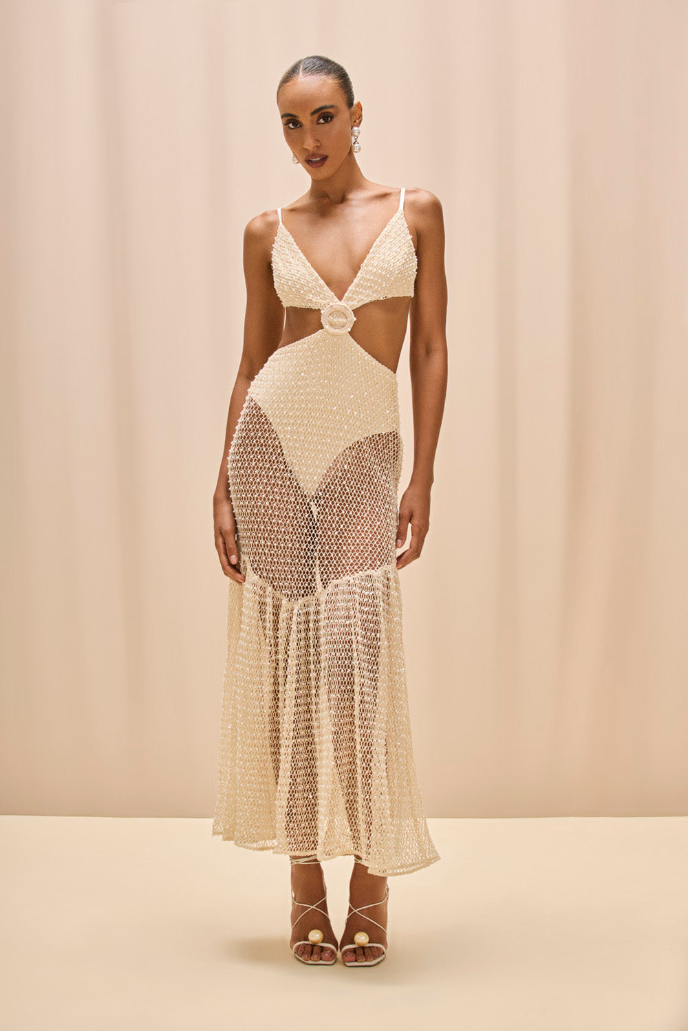 CROCHET BLOOM CUT OUT BEACH DRESS