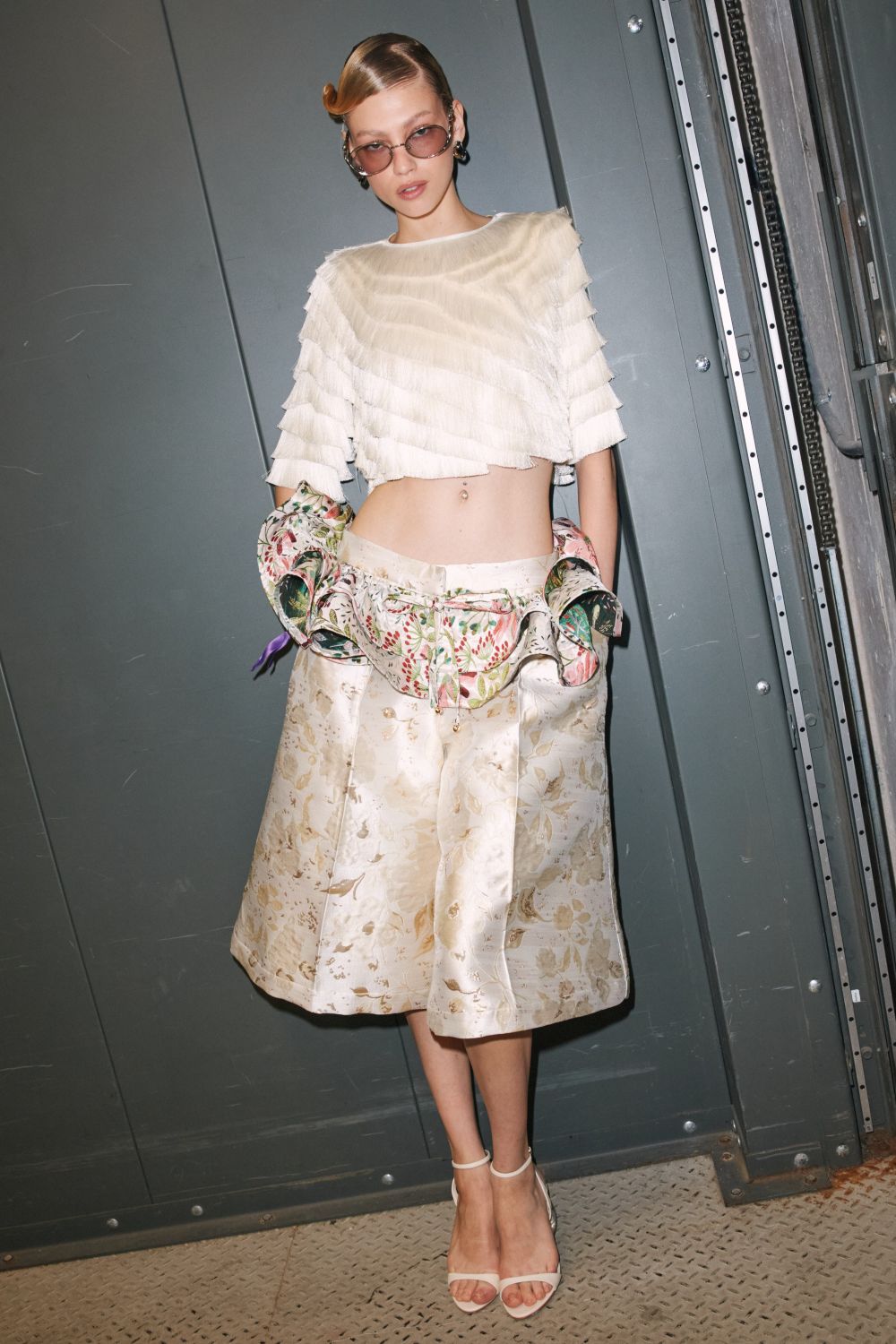 JACQUARD WHITE SHORTS (RUNWAY)