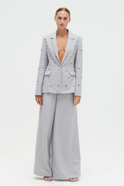 METALLIC PINSTRIPE BLAZER