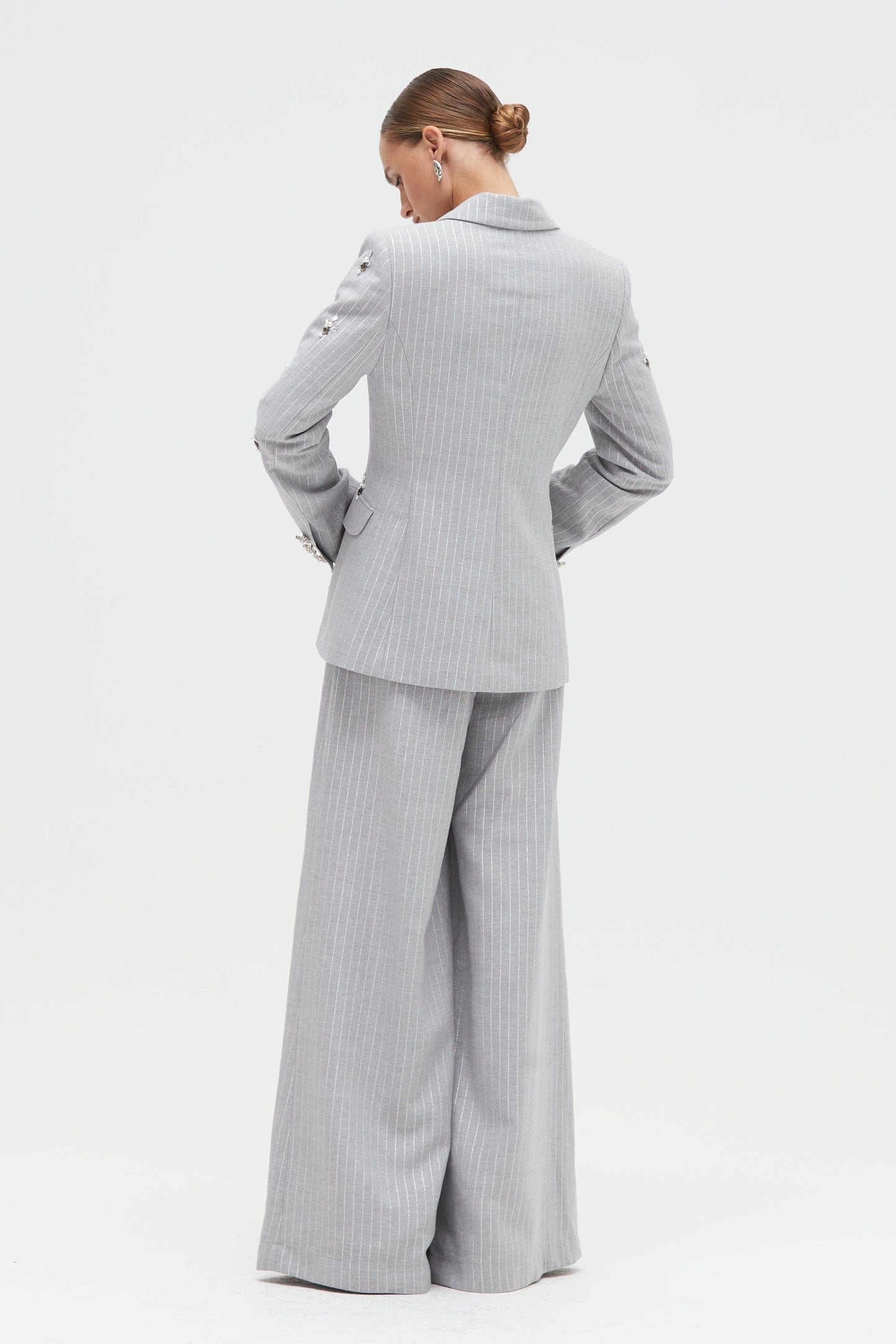 METALLIC PINSTRIPE BLAZER