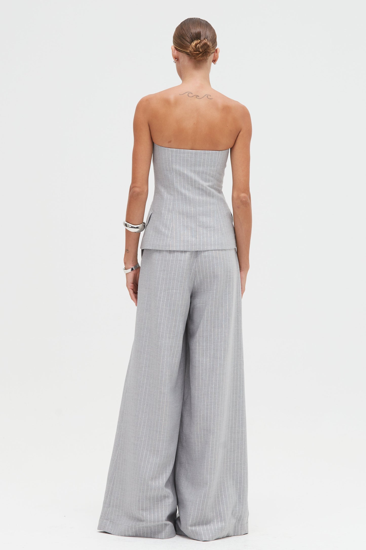 METALLIC PINSTRIPE PANT