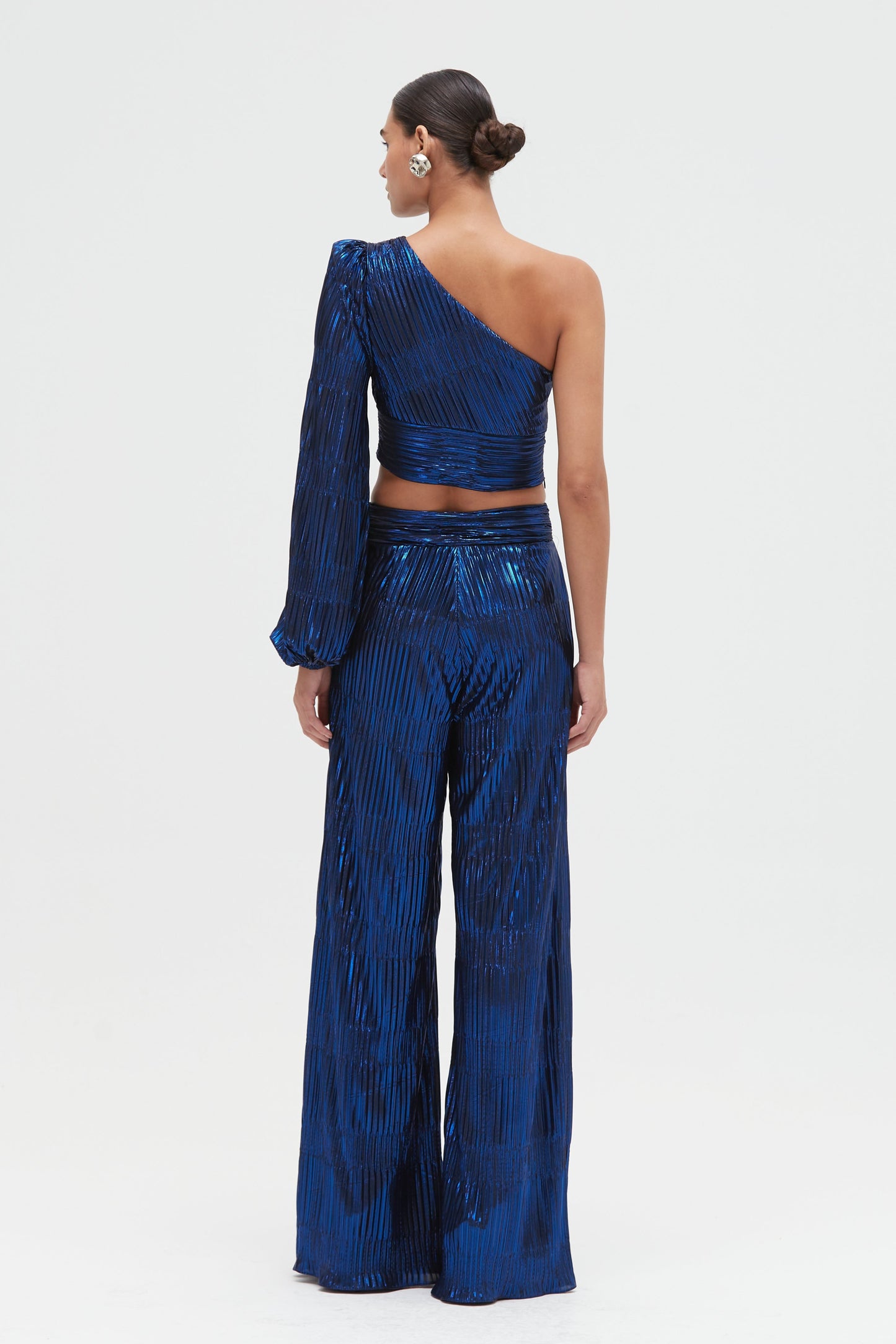 METALLIC PLISSE PANT