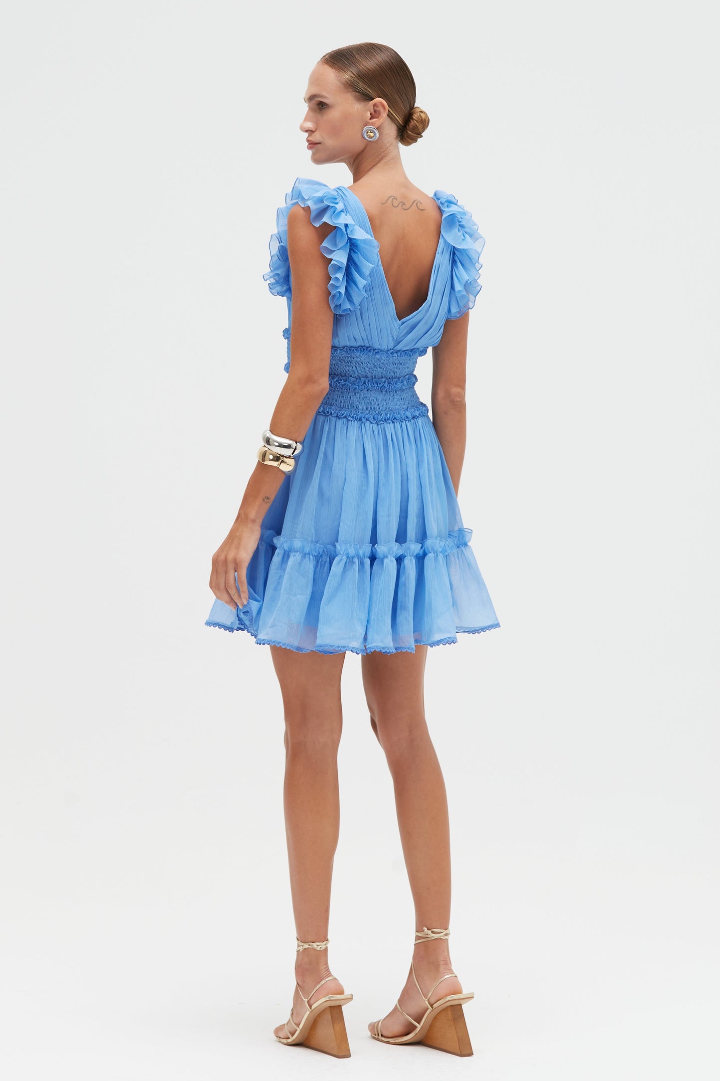 CHIFFON WONDERLAND FLUTTER MINI DRESS