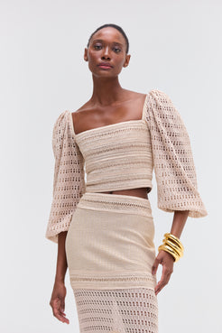 LUREX KNIT AND FRINGE TOP