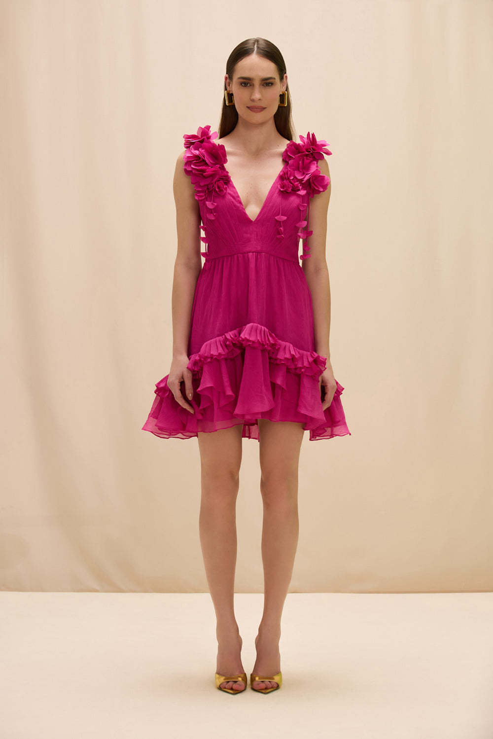 short dress chiffon Patbo Chiffon Carmen Flowers MINI Dress