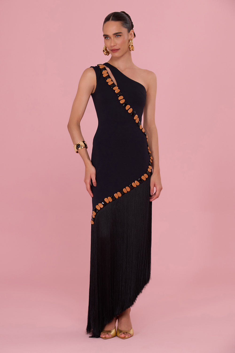 DELYA KNIT CUT-OUT MIDI DRESS