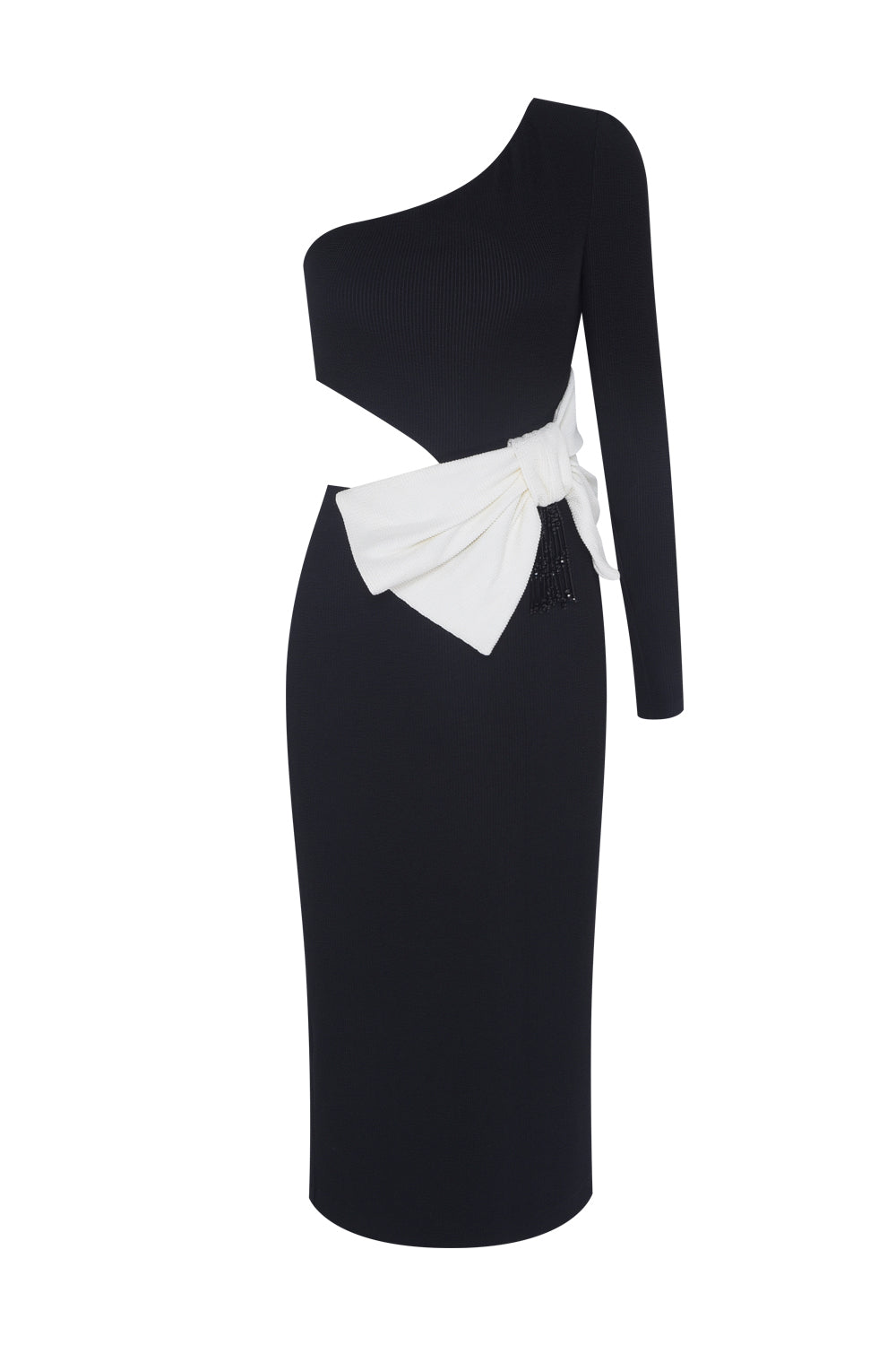 GRACE KNIT ONE SHOULDER MIDI DRESS