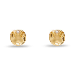 FILIGREE DISK BUTTON EARRINGS