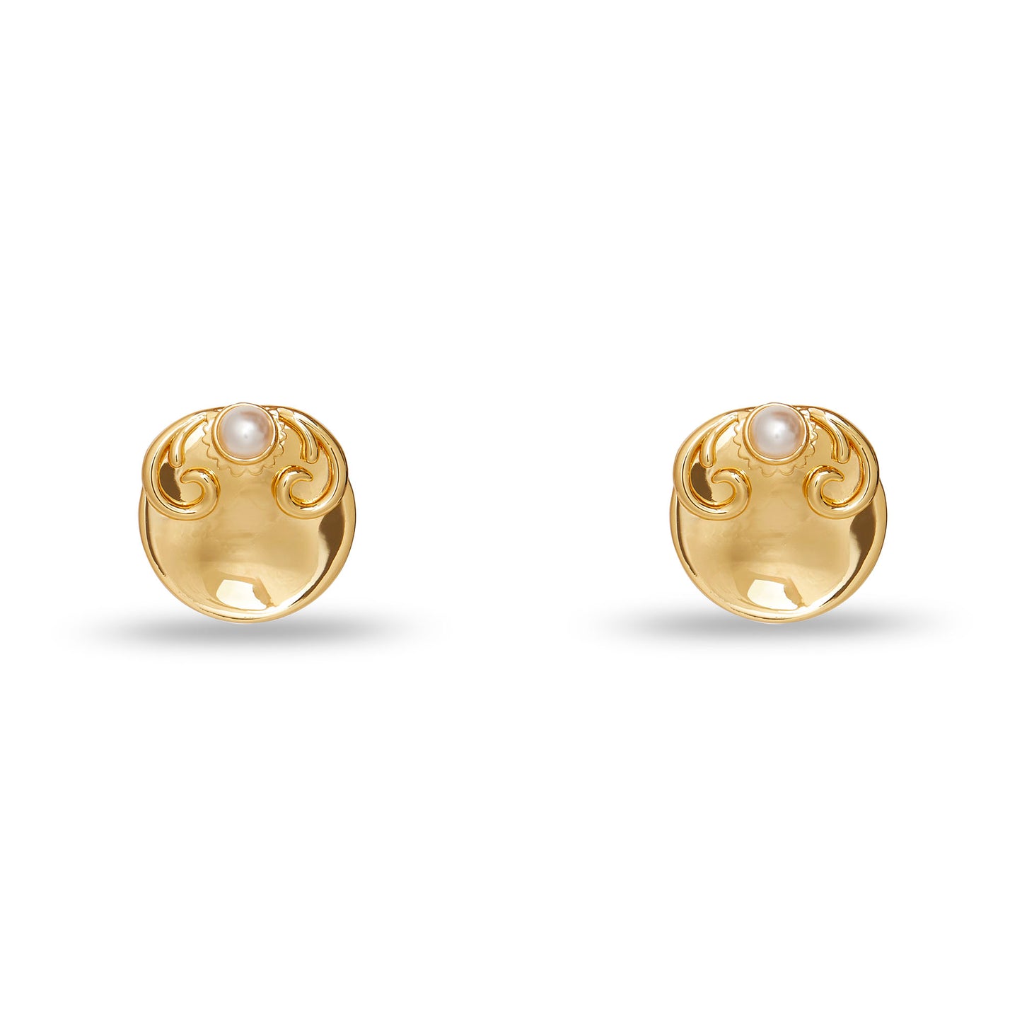 FILIGREE DISK BUTTON EARRINGS