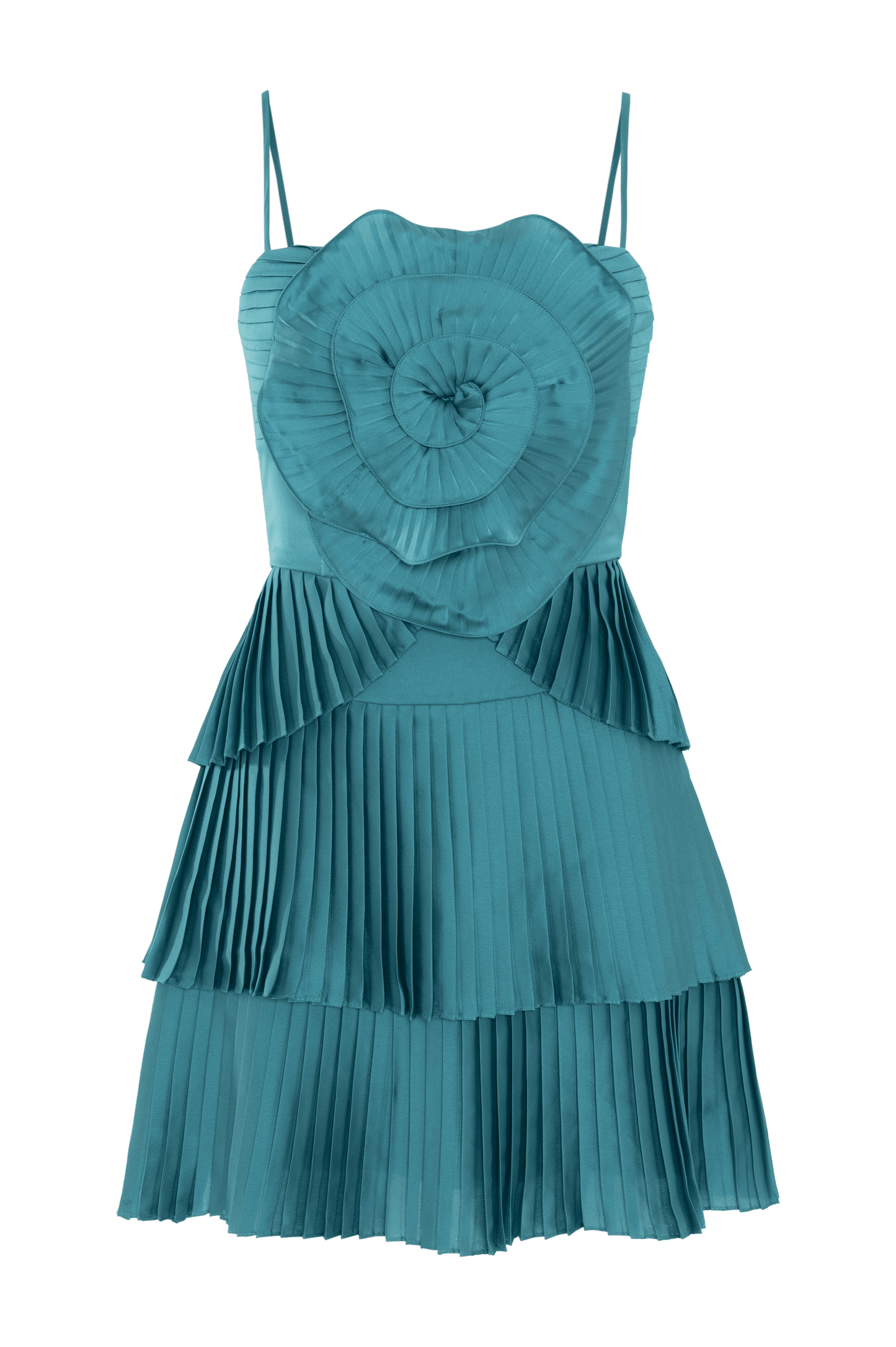 DREAM SATIN FLOWER MINI DRESS