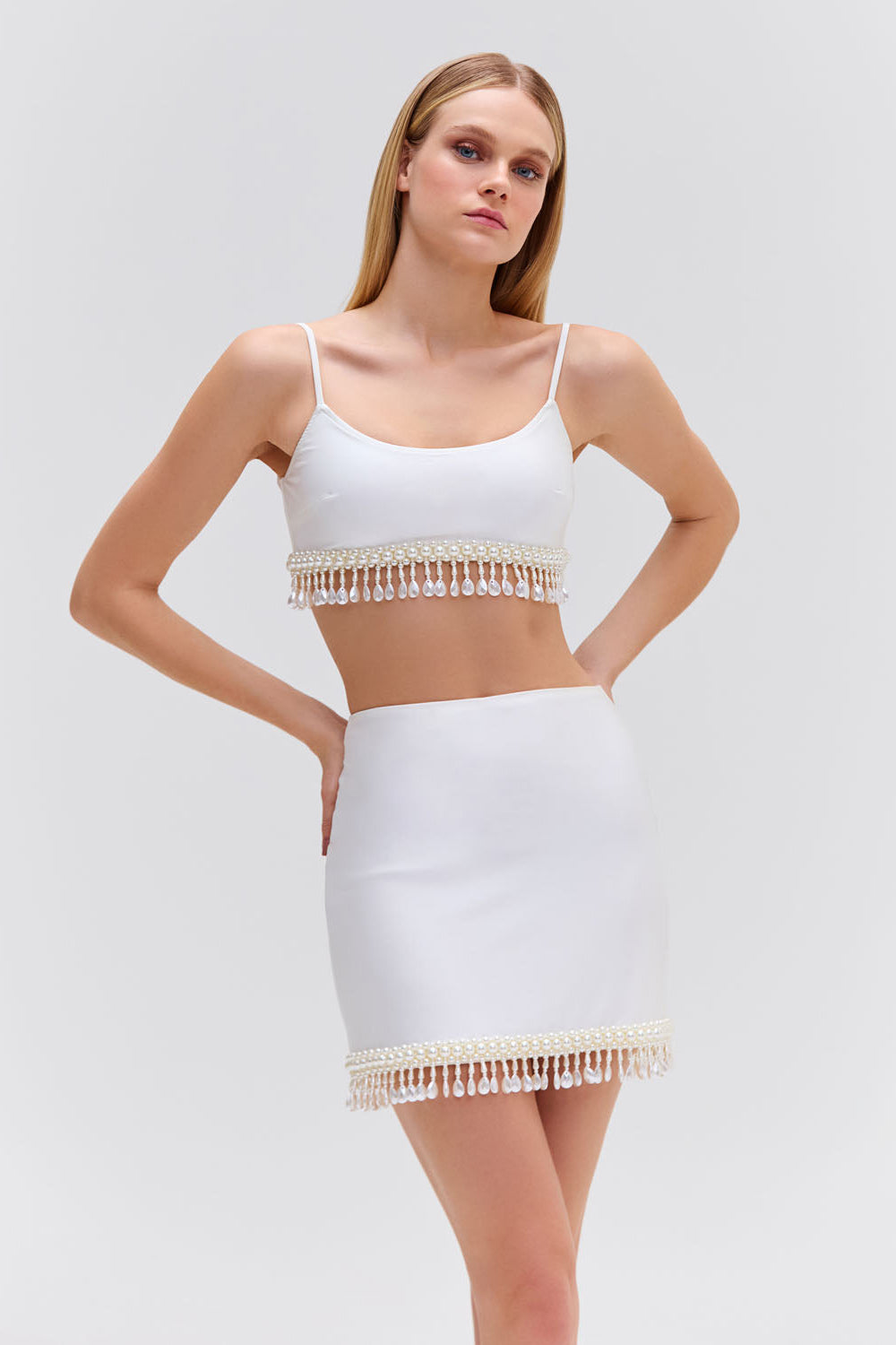 HAND-BEADED MINI SKIRT