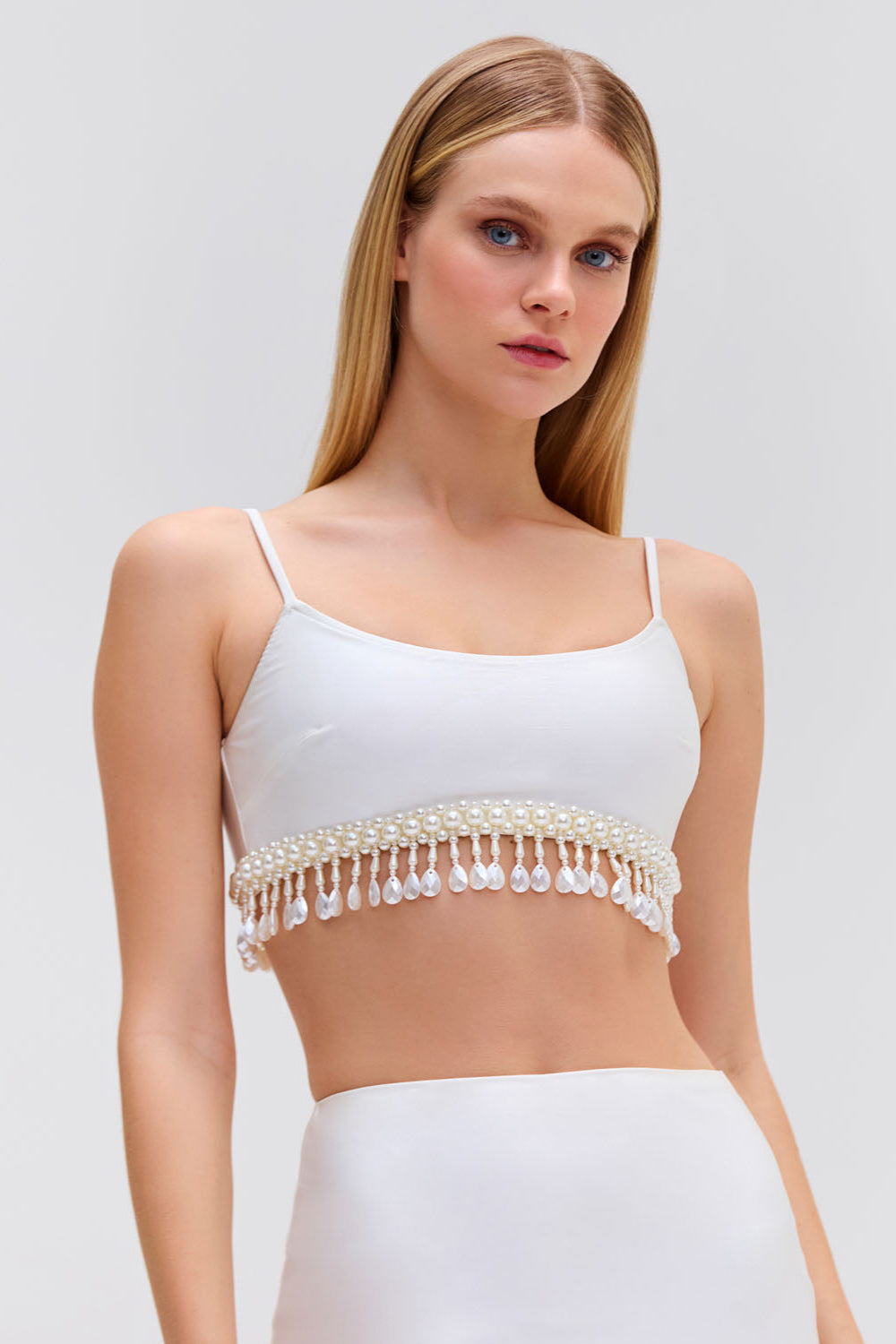 HAND-BEADED CROPPED TOP