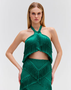 Fringe Halterneck Top