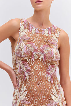 Hand-Beaded Sleeveless Mini Dress (EXCLUSIVE)