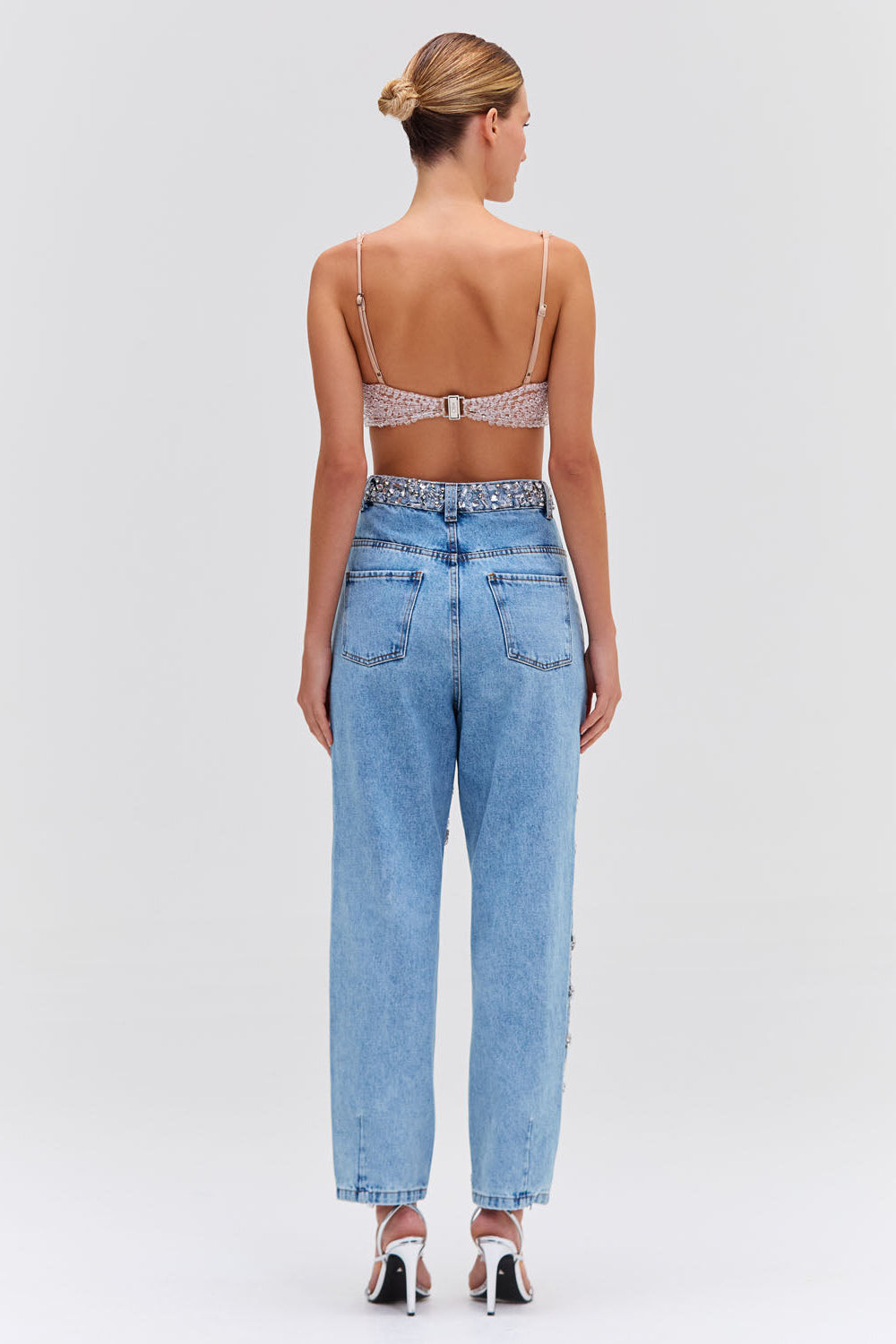 Hand-Beaded High-Waisted Jean