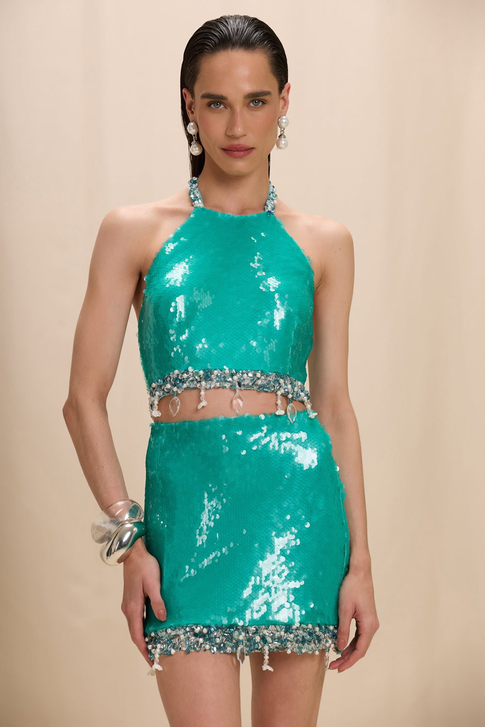 sequin skirt mini dress Gold Sequin Wrap Dress